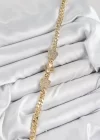 Pirinç Zirkon Taşlı Yonca Model Gold Renk Kadın Bileklik