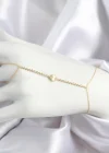 Pirinç Zirkon Taşlı Yonca Model Gold Renk Şahmeran
