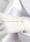 Pirinç Zirkon Taşlı Yonca Model Gold Renk Şahmeran