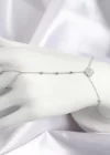 Pirinç Zirkon Taşlı Yonca Model Gümüş Renk Şahmeran