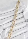 Pirinç Zirkon Taşlı Zincir Model Gold Renk Kadın Bileklik