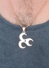Rose Renk Metal 3 Hilal Figürlü Erkek Kolye