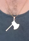 Rose Renk Metal Balta Figürlü Erkek Kolye
