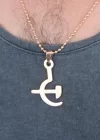 Rose Renk Metal Orak ve Balta Figürlü Erkek Kolye