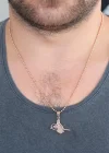 Rose Renk Metal Tuğra Figürlü Erkek Kolye