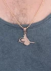 Rose Renk Metal Tuğra Figürlü Erkek Kolye