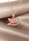 Sedefli Pembe Renk Kuş Kolye