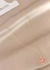 Sedefli Pembe Renk Kuş Kolye