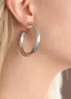 Silver Renk Halka Metal Bayan Küpe
