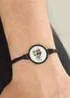 Siyah Renk Deri Ayarlamlı İpli Erdal Bakkal Erkek Bileklik