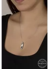 Swarovski Crystal Taşlı Baget Gümüş Kadın Kolye