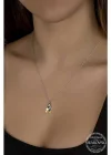 Swarovski Crystal Taşlı Damla Gümüş Kadın Kolye