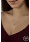 Swarovski Crystal Taşlı Drop Kesim Gümüş Kadın Kolye
