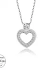 Swarovski Taşlı Gümüş Kalp Bayan Kolye