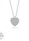 Swarovski Taşlı Gümüş Kalp Bayan Kolye