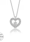 Swarovski Taşlı Gümüş Kalp Bayan Kolye