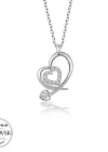 Swarovski Taşlı Gümüş Kalp Bayan Kolye
