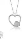 Swarovski Taşlı Gümüş Kalp Bayan Kolye