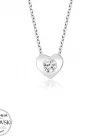 Swarovski Taşlı Gümüş Kalp Bayan Kolye