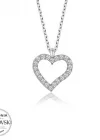 Swarovski Taşlı Gümüş Kalp Bayan Kolye