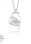 Swarovski Taşlı Gümüş Kalp Bayan Kolye