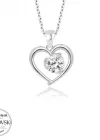 Swarovski Taşlı Gümüş Kalp Bayan Kolye