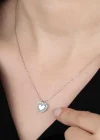 Swarovski Taşlı Gümüş Kalp Bayan Kolye