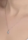 Swarovski Taşlı Gümüş Kalp Bayan Kolye