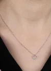 Swarovski Taşlı Gümüş Kalp Bayan Kolye
