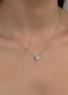 Swarovski Taşlı Gümüş Kalp Bayan Kolye