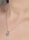 Swarovski Taşlı Gümüş Kalp Bayan Kolye