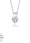 Swarovski Taşlı Gümüş Kalp Tektaş Bayan Kolye