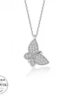Swarovski Taşlı Gümüş Kelebek Bayan Kolye