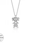 Swarovski Taşlı Gümüş Kız Çocuk Bayan Kolye