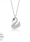 Swarovski Taşlı Gümüş Kuğu Bayan Kolye
