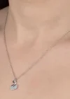 Swarovski Taşlı Gümüş Kuğu Bayan Kolye
