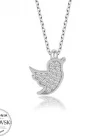 Swarovski Taşlı Gümüş Kuş Bayan Kolye
