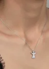 Swarovski Taşlı Gümüş Melek Bayan Kolye