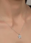 Swarovski Taşlı Gümüş Yıldız Bayan Kolye