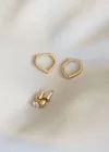 Üçgen Gold Renk Minimal Küpe Seti