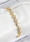 VIP Pirinç Zirkon Taşlı Yıldız Model Gold Renk Kadın Bileklik