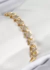 VIP Seri Pirinç Zirkon Taşlı Sıralı Yıldız Model Gold Renk Kadın Bileklik