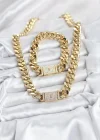 Xuping Gurmet Gold Renk Kolye ve Bileklik Seti