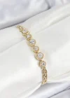 Xuping Pirinç Sıralı Daire Baget Model Gold Renk Kadın Bileklik