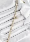 Xuping Pirinç Zirkon Taşlı Sallantılı Kalp Model Gold Renk Kadın Bileklik