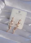 XUPİNG Rose Renk Zirkon Taşlı Kertenkele Model Halka Küpe