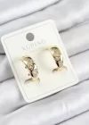 Xuping Zirkon Taşlı Halka Model Gold Renk Kadın Küpe