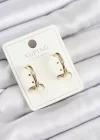 Xuping Zirkon Taşlı Oval Model Gold Renk Kadın Küpe