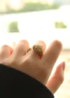 Yeni Sezon Gold Renk Taşlı Yeşil Gözlü Kaplan Yüzük