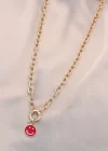 Yeni Sezon Kırmızı Renk Smile Model Retro Gold Metal Kolye